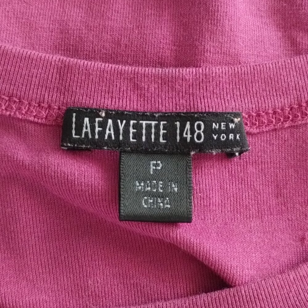 Lafayette 148 New York Magenta 3/4 Sleeve Top - Picture 10 of 10